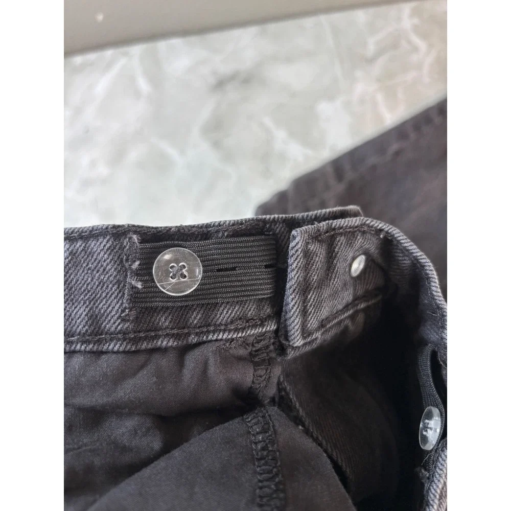 Old Navy Kids Girls Sz 10 Black Wide Leg‎ Jeans Rhinestone Embellished High Rise